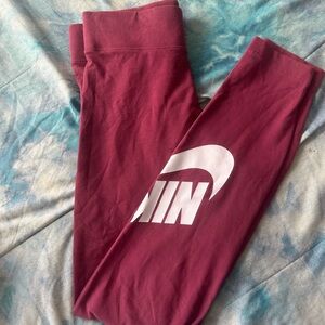 Nike Kids Burgundy Leggings